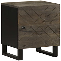 vidaXL Sängbord svart 40x33x46 cm massivt mangoträ