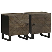 vidaXL Sängbord 2 st svart 40x33x46 cm massivt mangoträ
