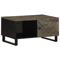 vidaXL Soffbord svart 80x50x40 cm massivt mangoträ