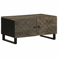 vidaXL Soffbord svart 80x50x40 cm massivt mangoträ