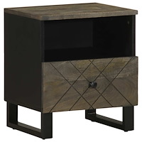 vidaXL Sängbord svart 40x33x46 cm massivt mangoträ