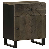 vidaXL Sängbord svart 50x33x60 cm massivt mangoträ