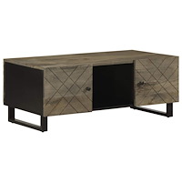 vidaXL Soffbord svart 100x54x40 cm massivt mangoträ