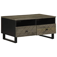 vidaXL Soffbord svart 80x54x40 cm massivt mangoträ