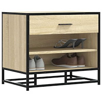 vidaXL Skobänk sonoma-ek 60x40x53,5 cm konstruerat trä och metall