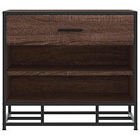 vidaXL Skobänk brun ek 60x40x53,5 cm konstruerat trä och metall