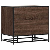 vidaXL Skobänk brun ek 60x40x53,5 cm konstruerat trä och metall