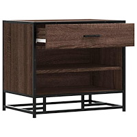 vidaXL Skobänk brun ek 60x40x53,5 cm konstruerat trä och metall