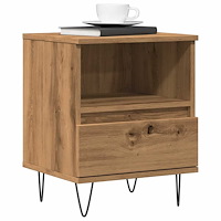 vidaXL Sängbord artisan ek 40x35x50 cm konstruerat trä