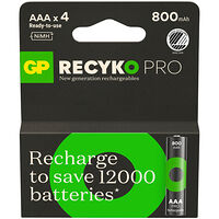 GP Recyko Pro NiMH Battery AAA HR03 800mAh 4-pack