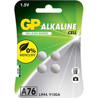 GP Alkaline Coin Cell LR44 A76 4-pack