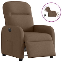 vidaXL Elektrisk reclinerfåtölj Brun tyg