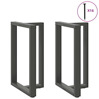 vidaXL Barbordsben T-formade 2 st antracit 60x35x(90-91) cm stål
