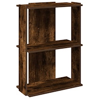 vidaXL Bokhylla 3 hyllplan rökfärgad ek 60x30x80 cm konstruerat trä