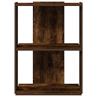 vidaXL Bokhylla 3 hyllplan rökfärgad ek 60x30x80 cm konstruerat trä