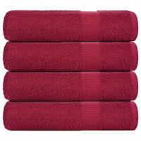 vidaXL Handdukar 4 st vinröd 50x100 cm 360 gsm 100% bomull