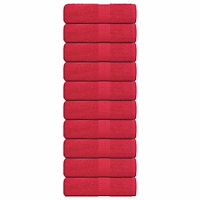 vidaXL Gästhanddukar 10 st röd 30x50 cm 360 gsm 100% bomull