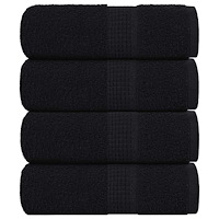vidaXL Gästhanddukar 4 st svart 30x50 cm 360 gsm 100% bomull