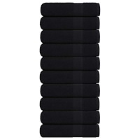 vidaXL Duschhanddukar 10 st svart 70x140 cm 360 gsm 100% bomull