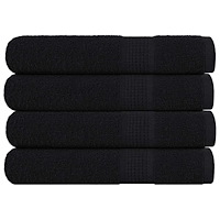 vidaXL Handdukar 4 st svart 100x200 cm 360 gsm 100% bomull