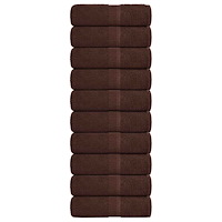 vidaXL Gästhanddukar 10 st brun 30x50 cm 360 gsm 100% bomull