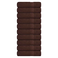 vidaXL Handdukar 10 st brun 50x100 cm 360 gsm 100% bomull