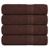 vidaXL Badlakan 4 st brun 100x150 cm 360 gsm 100% bomull