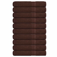 vidaXL Handdukar 10 st brun 100x200 cm 360 gsm 100% bomull
