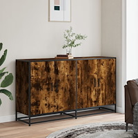 vidaXL Skänk rökfärgad ek 134x35x76 cm konstruerat trä