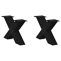 vidaXL Soffbordsben X-formade 2 st svarta 60x(30-31) cm stål