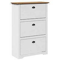 vidaXL Skohylla BODO vit och brun 80x35x118 cm