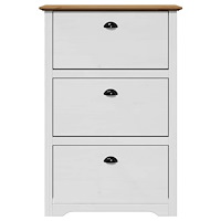 vidaXL Skohylla BODO vit och brun 80x35x118 cm