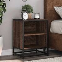 vidaXL Sängbord 2 st brun ek 40x31x50 cm konstruerat trä och metall