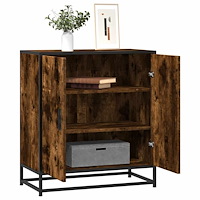 vidaXL Skänk rökfärgad ek 68x35x76 cm konstruerat trä och metall