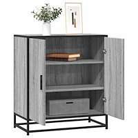 vidaXL Skänk grå sonoma 68x35x76 cm konstruerat trä och metall