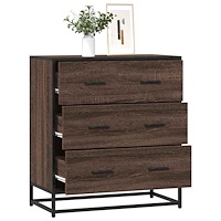 vidaXL Skänk brun ek 68x35x76 cm konstruerat trä och metall
