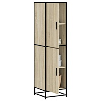 vidaXL Högskåp sonoma-ek 35,5x35x139 cm konstruerat trä och metall