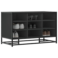 vidaXL Skobänk svart 84x40x53,5 cm konstruerat trä och metall