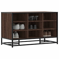 vidaXL Skobänk brun ek 84x40x53,5 cm konstruerat trä och metall