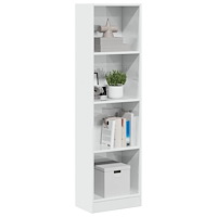 vidaXL Bokhylla vit högglans 40x24x143 cm konstruerat trä
