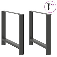 vidaXL Matbordsben antracit 2 st 70x(72-73) cm stål
