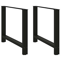 vidaXL Matbordsben svarta 2 st 100x(72-73) cm stål