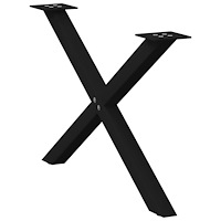 vidaXL Soffbordsben X-formade 2 st svarta 70x(42-43) cm stål