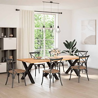 vidaXL Matbordsben X-formade 3 st svarta 90x(72-73) cm stål