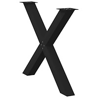 vidaXL Matbordsben X-formade 3 st svarta 90x(72-73) cm stål