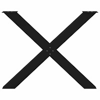 vidaXL Matbordsben X-formade 3 st svarta 90x(72-73) cm stål