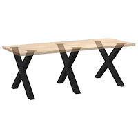 vidaXL Matbordsben X-formade 3 st svarta 90x(72-73) cm stål