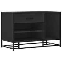 vidaXL Skobänk svart 80x40x53,5 cm konstruerat trä och metall