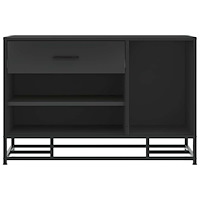 vidaXL Skobänk svart 80x40x53,5 cm konstruerat trä och metall
