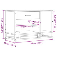 vidaXL Skobänk svart 80x40x53,5 cm konstruerat trä och metall